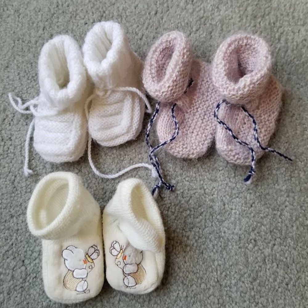 Three pairs of Booties - NB-3Mo
